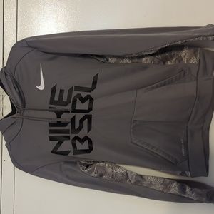 Nike Baseball Hoodie, Men's Small, Thermafit, Grey